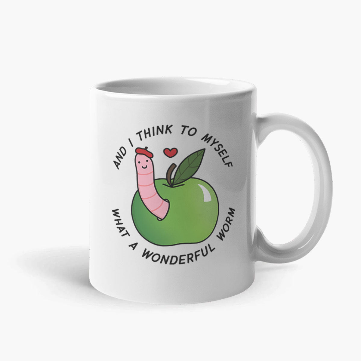 A Wonderful Worm Coffee Mug-Funny Gift, Funny Coffee Mug, 11oz White Ceramic-Sassy Spud
