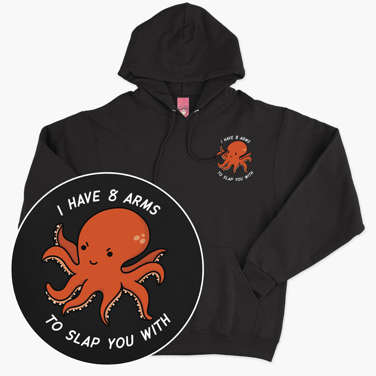 Angry Octopus Hoodie (Unisex)-Printed Clothing, Printed Hoodie, JH001-Sassy Spud