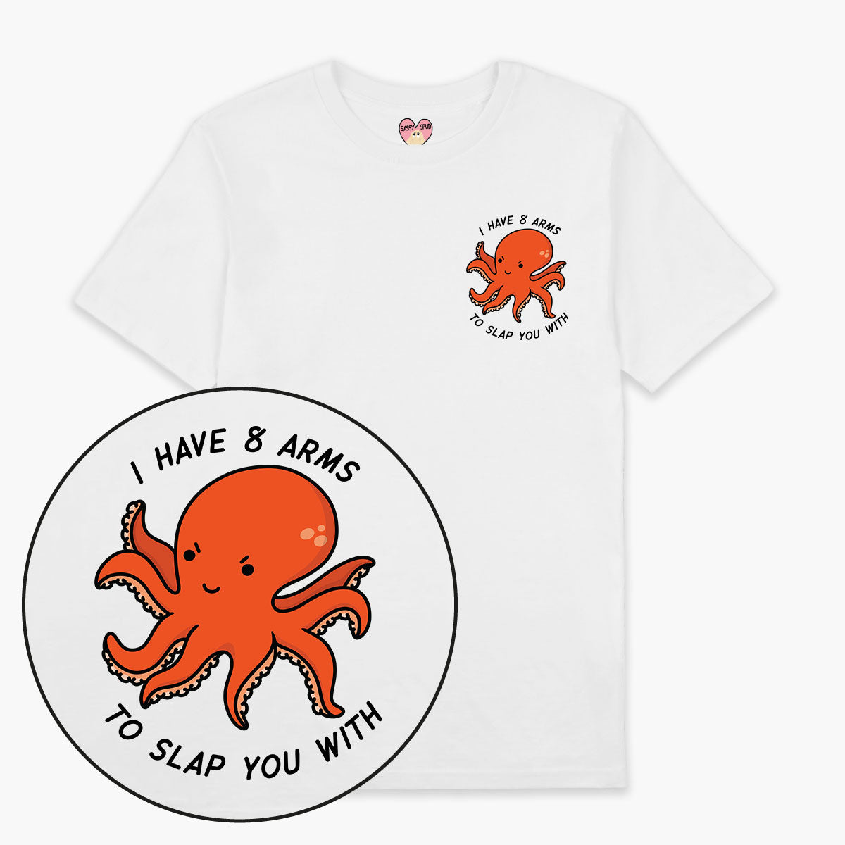 Angry Octopus T-Shirt (Unisex)-Printed Clothing, Printed T Shirt, EP01-Sassy Spud