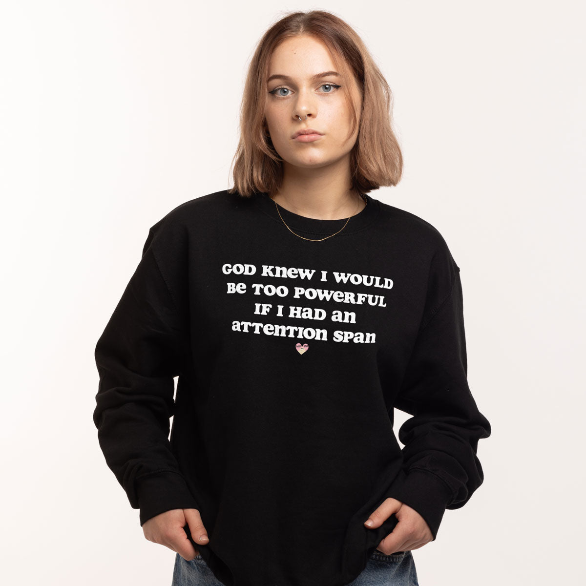 Attention Span Sweatshirt (Unisex)-Printed Clothing, Printed Sweatshirt, JH030-Sassy Spud