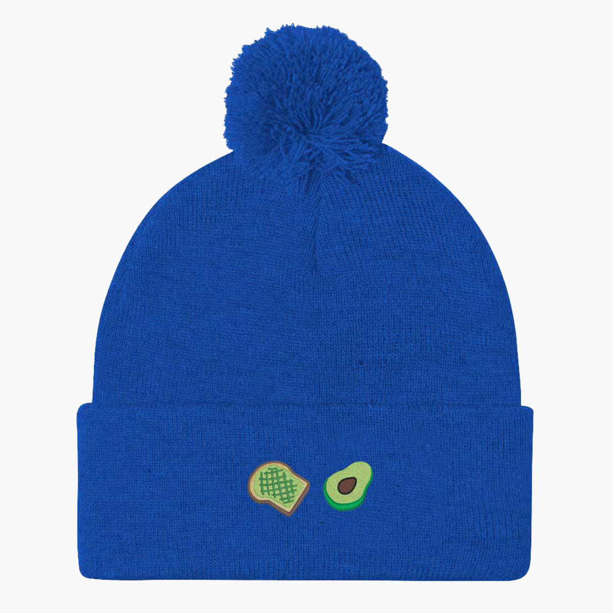 Avocado Toast Embroidered Pom Pom Beanie-Embroidered Clothing, Embroidered Beanie, BB426-Sassy Spud