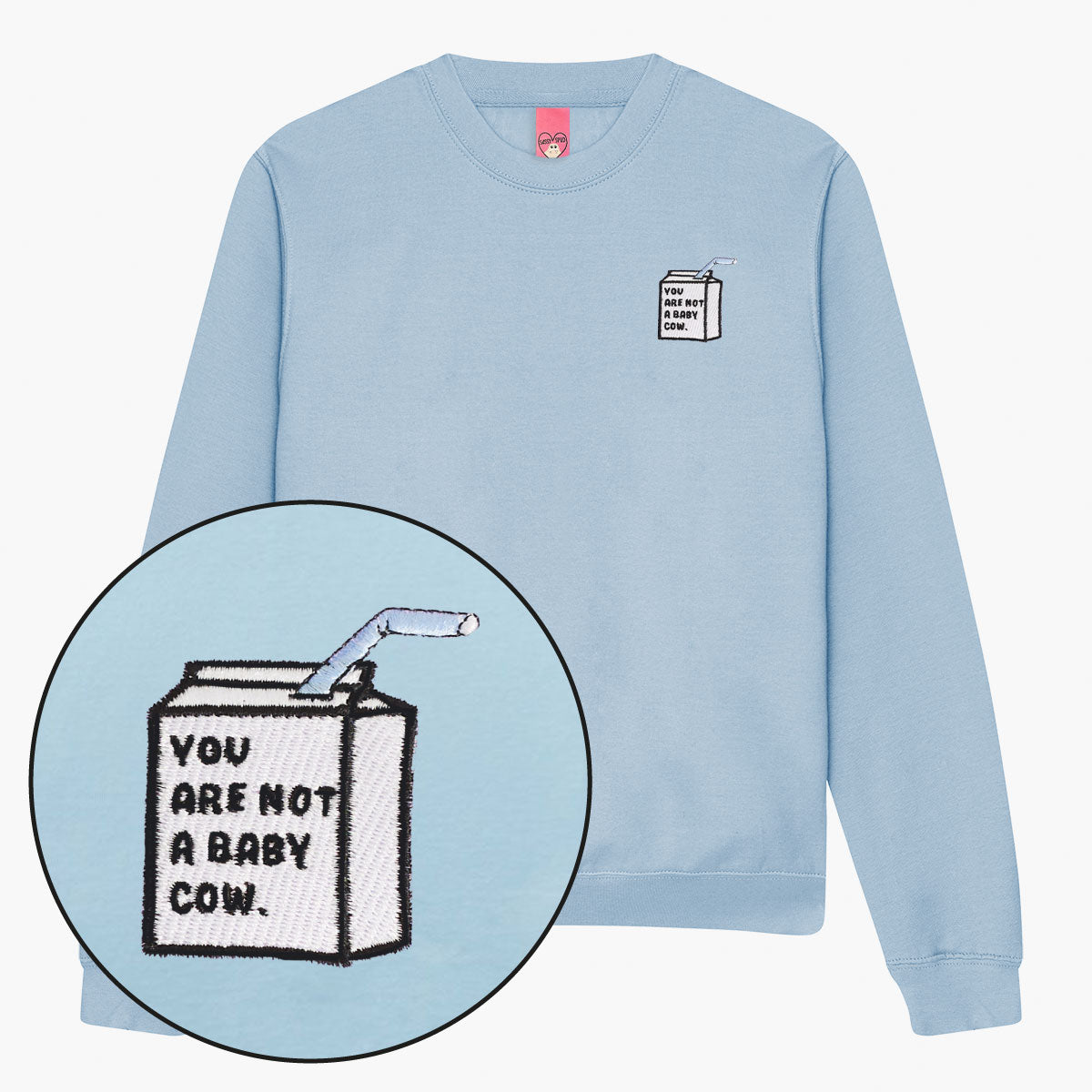 Baby Cow Embroidered Sweatshirt (Unisex)-Embroidered Clothing, Embroidered Sweatshirt, JH030-Sassy Spud