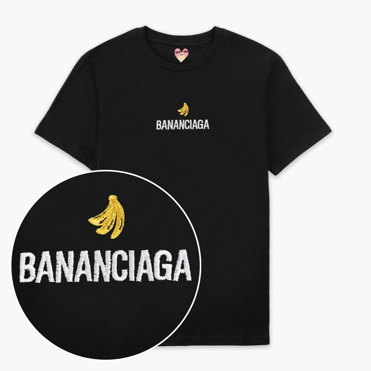 Bananciaga Embroidered T-Shirt (Unisex)-Embroidered Clothing, Embroidered T Shirt, EP01-Sassy Spud