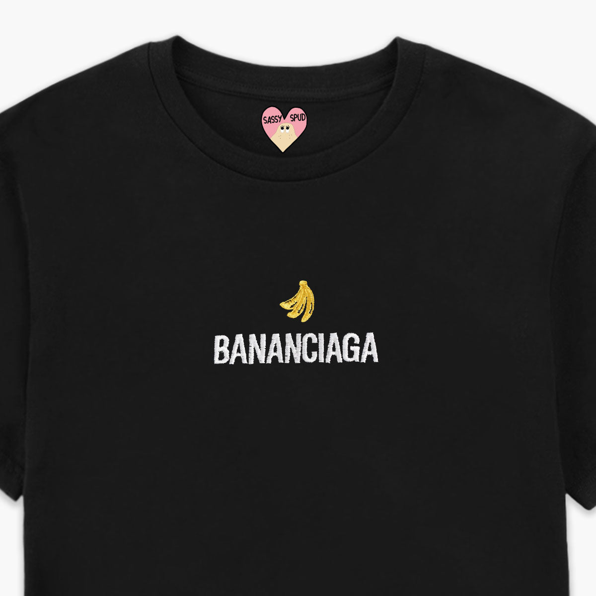Bananciaga Embroidered T-Shirt (Unisex)-Embroidered Clothing, Embroidered T Shirt, EP01-Sassy Spud