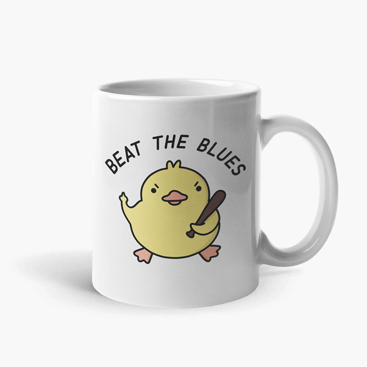 Beat The Blues Coffee Mug-Funny Gift, Funny Coffee Mug, 11oz White Ceramic-Sassy Spud