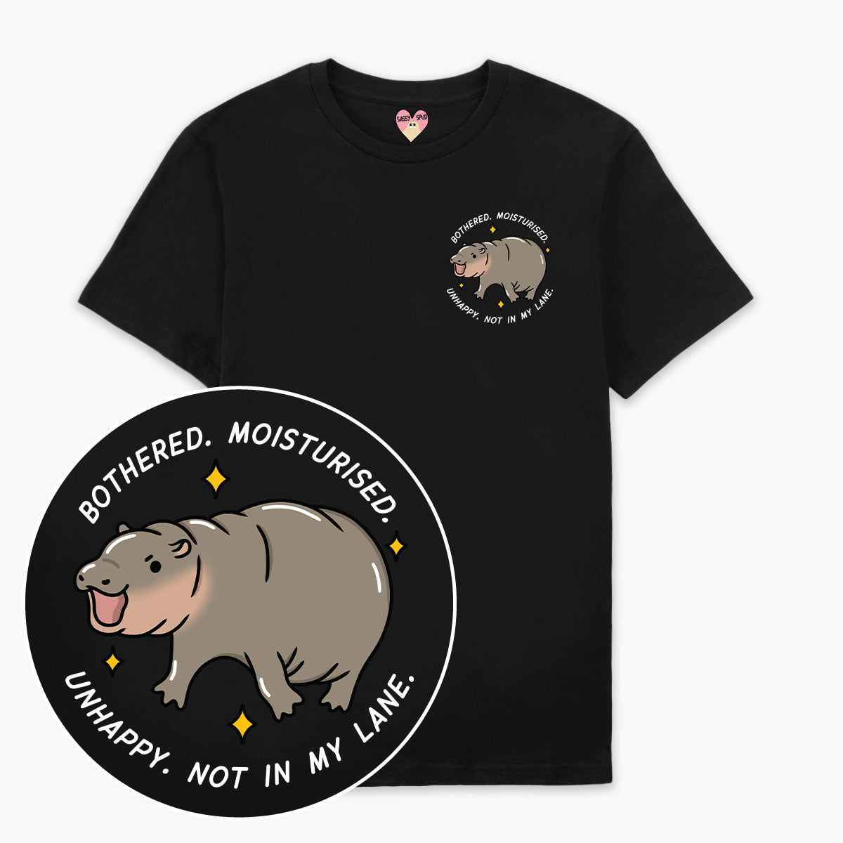 Bothered & Moisturised T-Shirt (Unisex)-Printed Clothing, Printed T Shirt, EP01-Sassy Spud