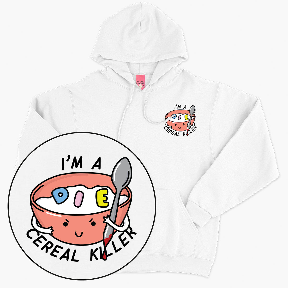 Cereal Killer Hoodie (Unisex)-Printed Clothing, Printed Hoodie, JH001-Sassy Spud