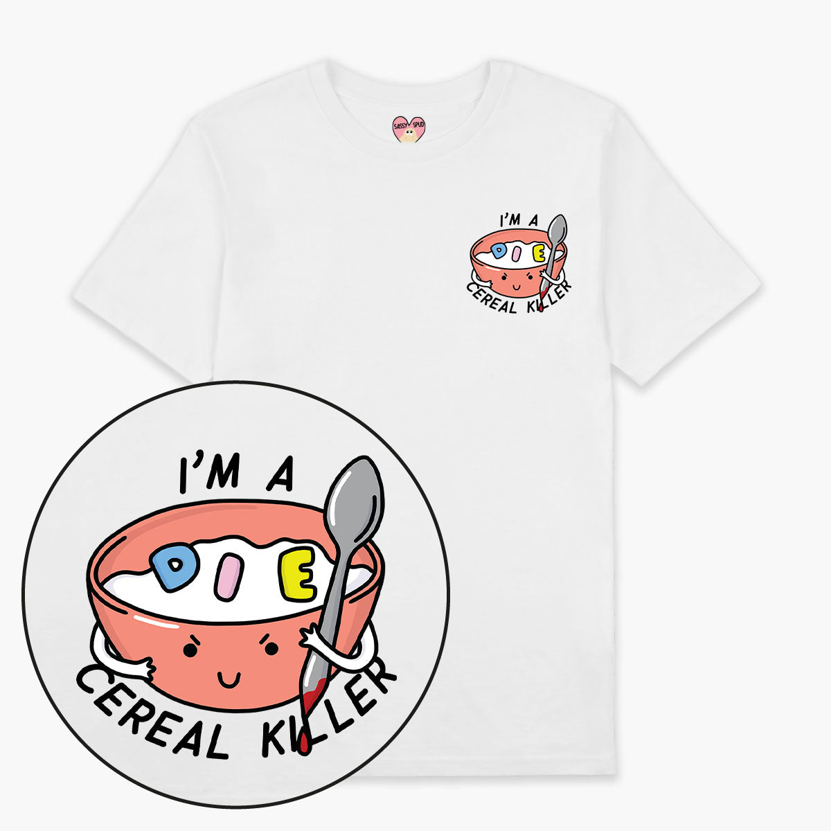Cereal Killer T-Shirt (Unisex)-Printed Clothing, Printed T Shirt, EP01-Sassy Spud