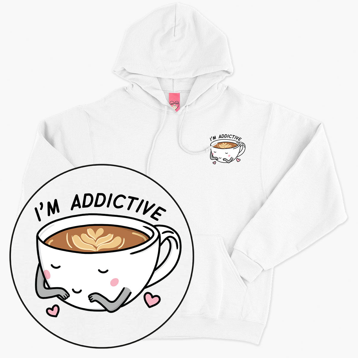Coffee Addict Hoodie (Unisex)-Printed Clothing, Printed Hoodie, JH001-Sassy Spud
