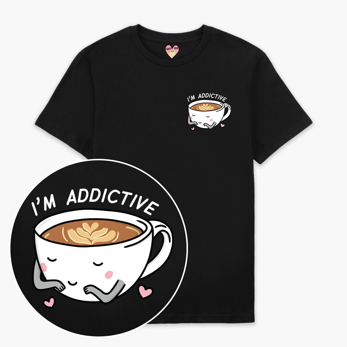 Coffee Addict T-Shirt (Unisex)-Printed Clothing, Printed T Shirt, EP01-Sassy Spud