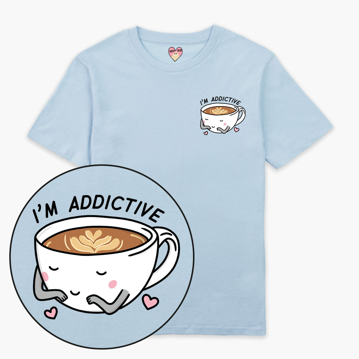 Coffee Addict T-Shirt (Unisex)-Printed Clothing, Printed T Shirt, EP01-Sassy Spud