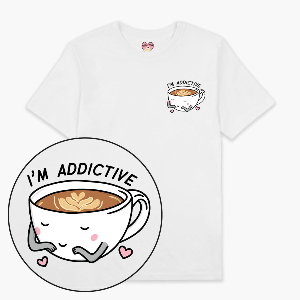 Coffee Addict T-Shirt (Unisex)-Printed Clothing, Printed T Shirt, EP01-Sassy Spud