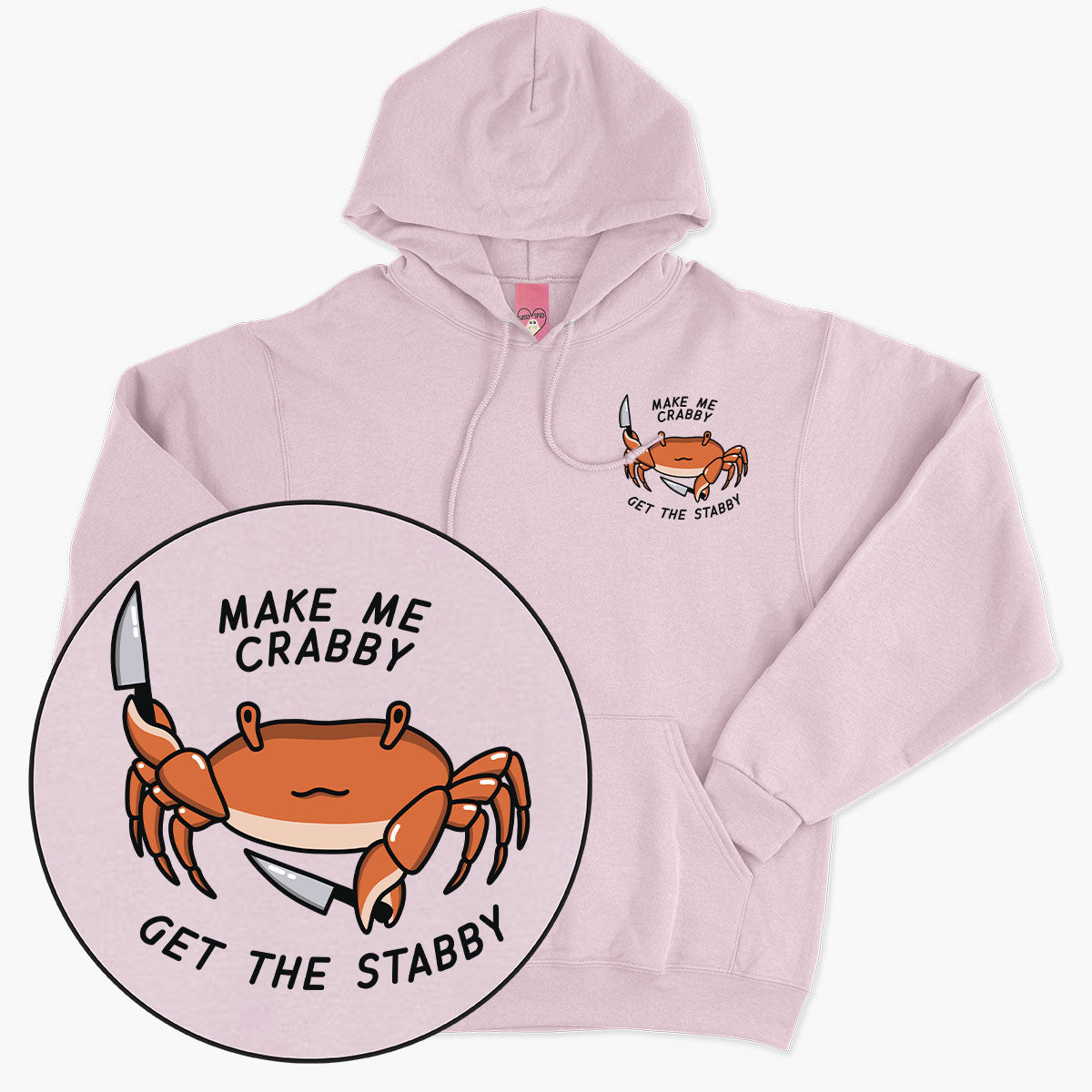 Crabby Hoodie (Unisex)-Printed Clothing, Printed Hoodie, JH001-Sassy Spud