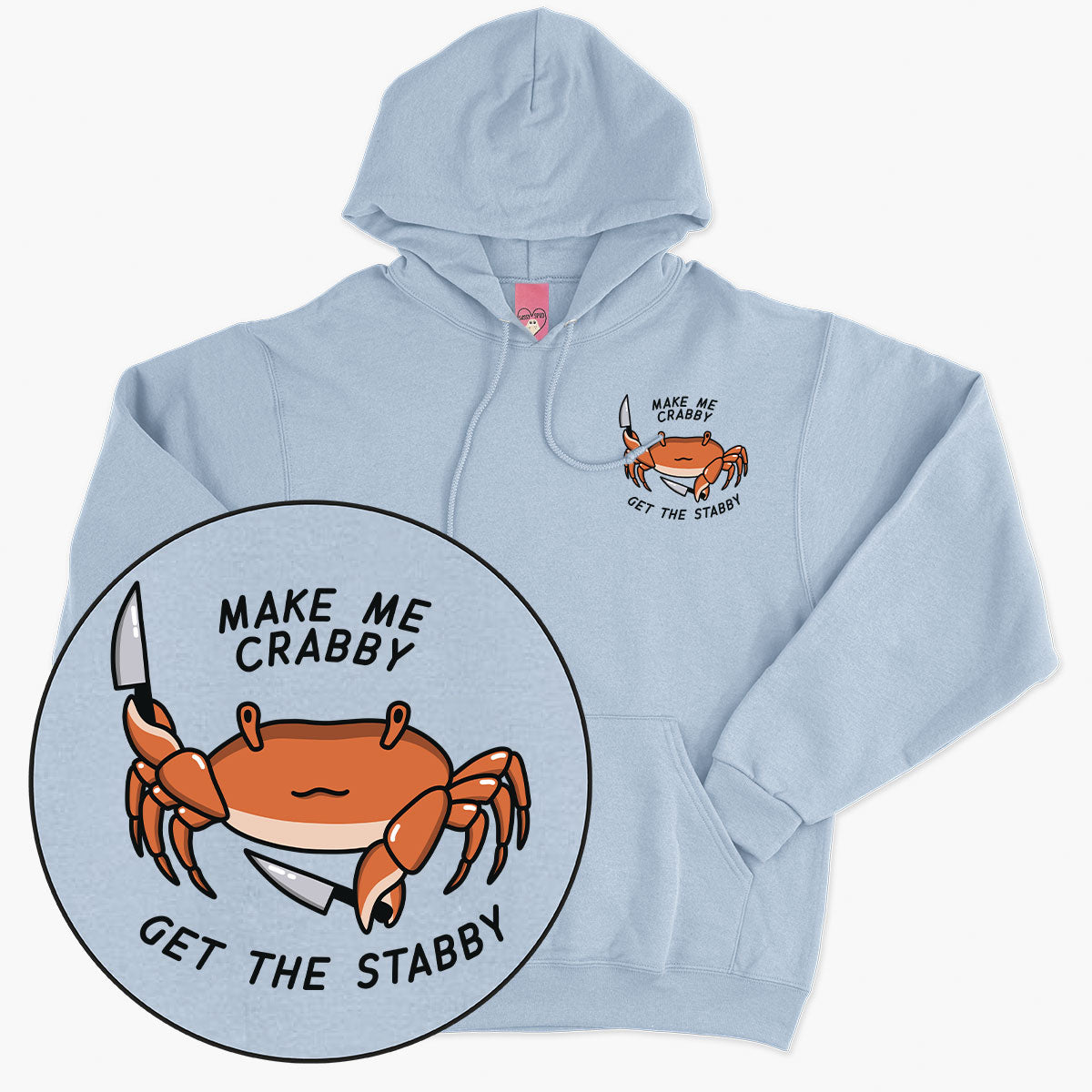Crabby Hoodie (Unisex)-Printed Clothing, Printed Hoodie, JH001-Sassy Spud