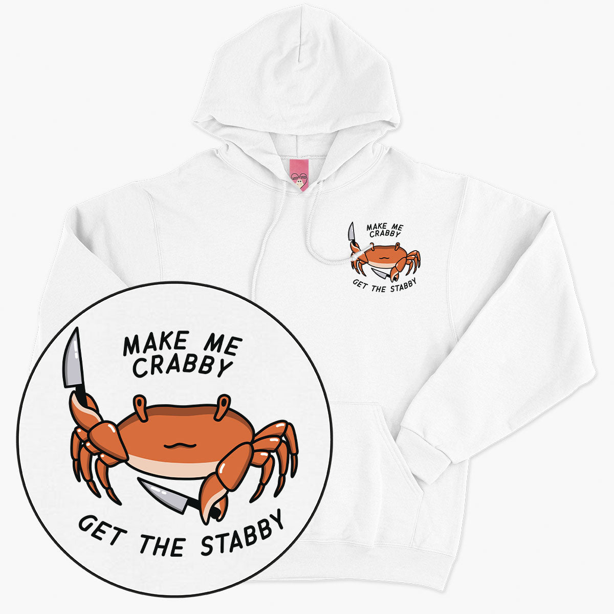 Crabby Hoodie (Unisex)-Printed Clothing, Printed Hoodie, JH001-Sassy Spud