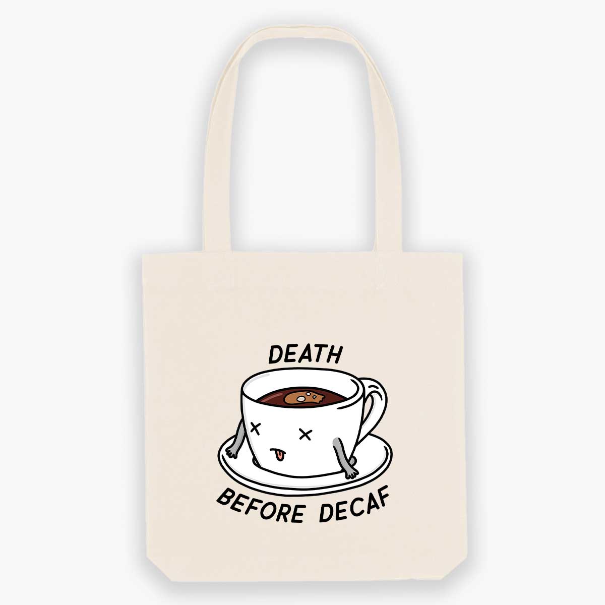 Death Before Decaf Tote Bag-Sassy Accessories, Sassy Gifts, Sassy Tote Bag, STAU760-Sassy Spud