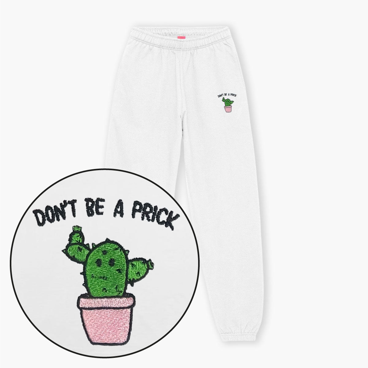 Don't Be A Prick Embroidered Joggers (Unisex)-Embroidered Clothing, Embroidered Joggers, JH072-Sassy Spud