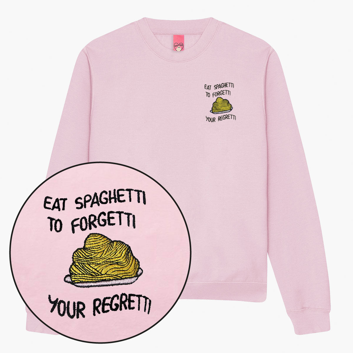 Eat Spaghetti Embroidered Sweatshirt (Unisex)-Embroidered Clothing, Embroidered Sweatshirt, JH030-Sassy Spud