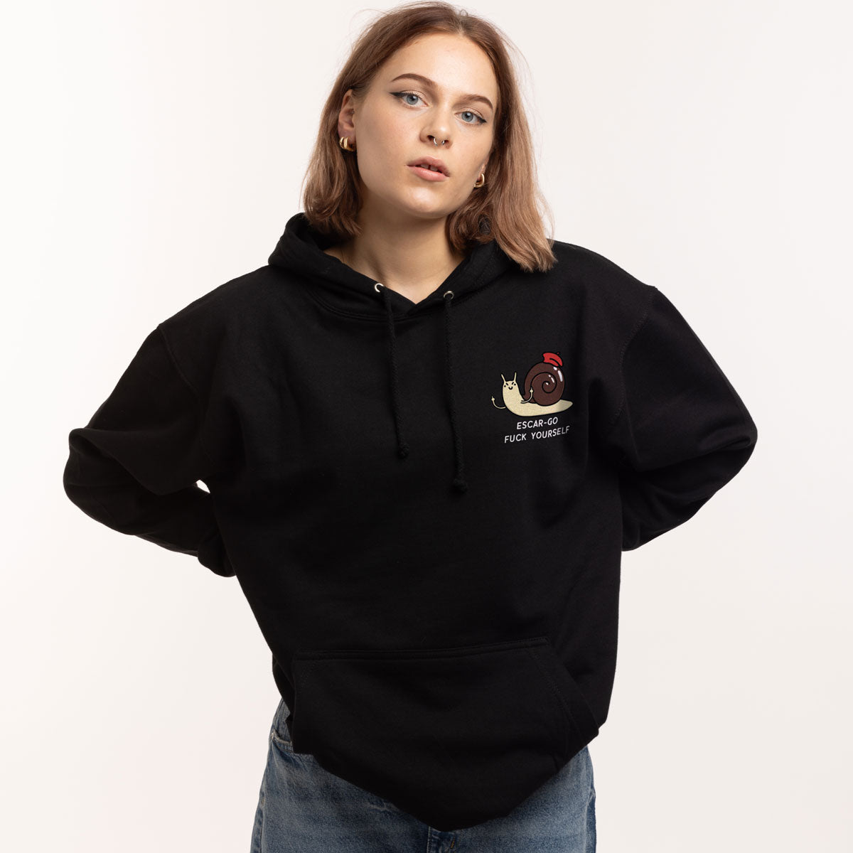 Escar-go F*ck Yourself Hoodie (Unisex)-Printed Clothing, Printed Hoodie, JH001-Sassy Spud