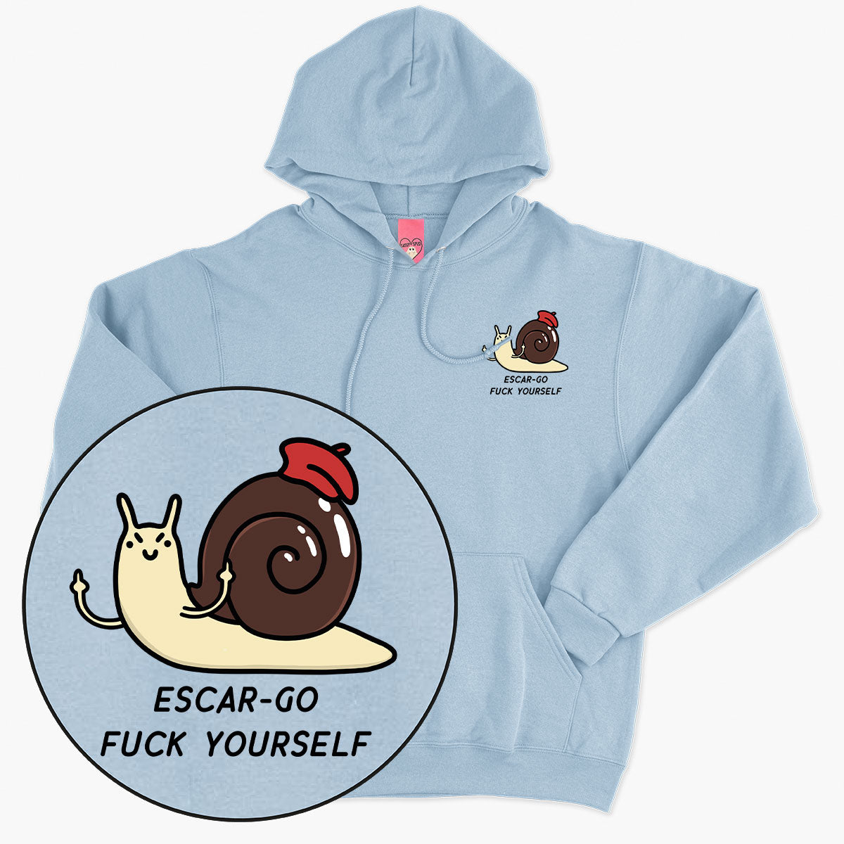 Escar-go F*ck Yourself Hoodie (Unisex)-Printed Clothing, Printed Hoodie, JH001-Sassy Spud