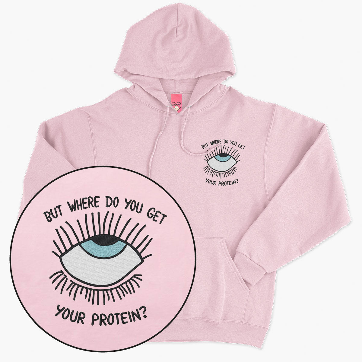 Eyeroll Embroidered Hoodie (Unisex)-Embroidered Clothing, Embroidered Hoodie, JH001-Sassy Spud