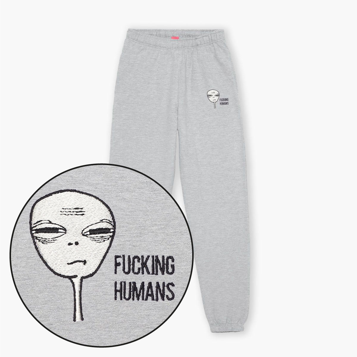 F*cking Humans Embroidered Joggers (Unisex)-Embroidered Clothing, Embroidered Joggers, JH072-Sassy Spud