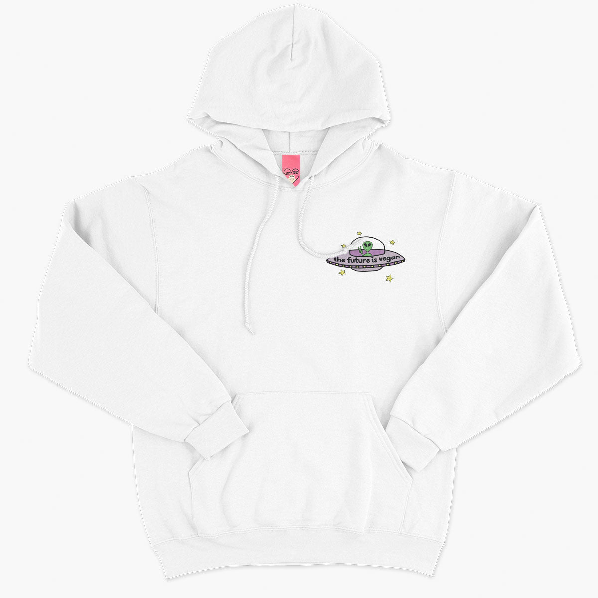 Future Is Vegan Embroidered Hoodie (Unisex)-Embroidered Clothing, Embroidered Hoodie, JH001-Sassy Spud