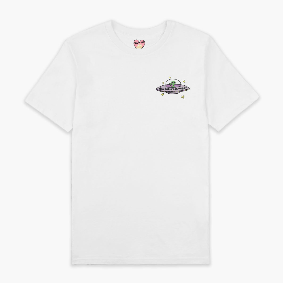 Future Is Vegan Embroidered T-Shirt (Unisex)-Embroidered Clothing, Embroidered T Shirt, EP01-Sassy Spud