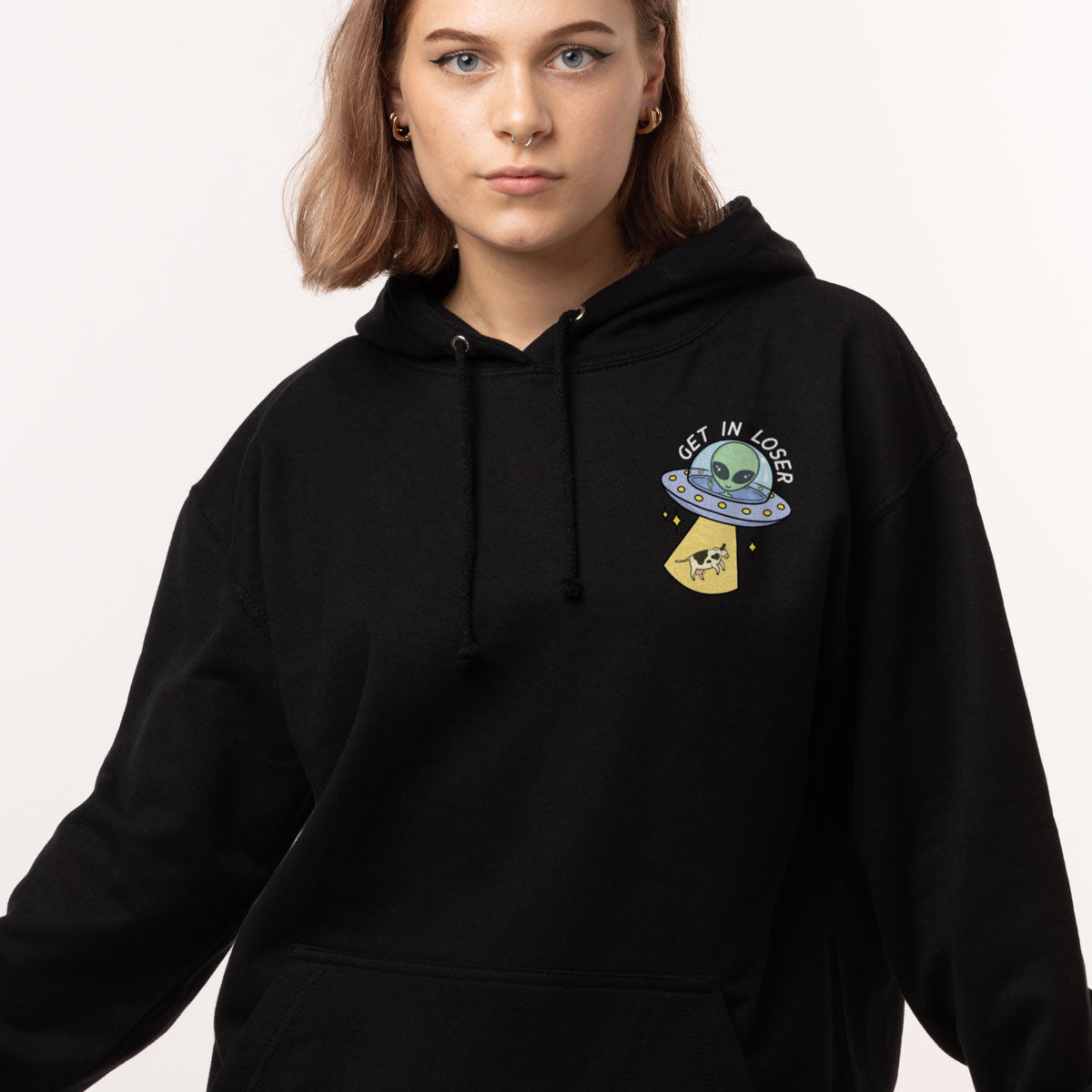 Get In Loser Hoodie (Unisex)-Printed Clothing, Printed Hoodie, JH001-Sassy Spud