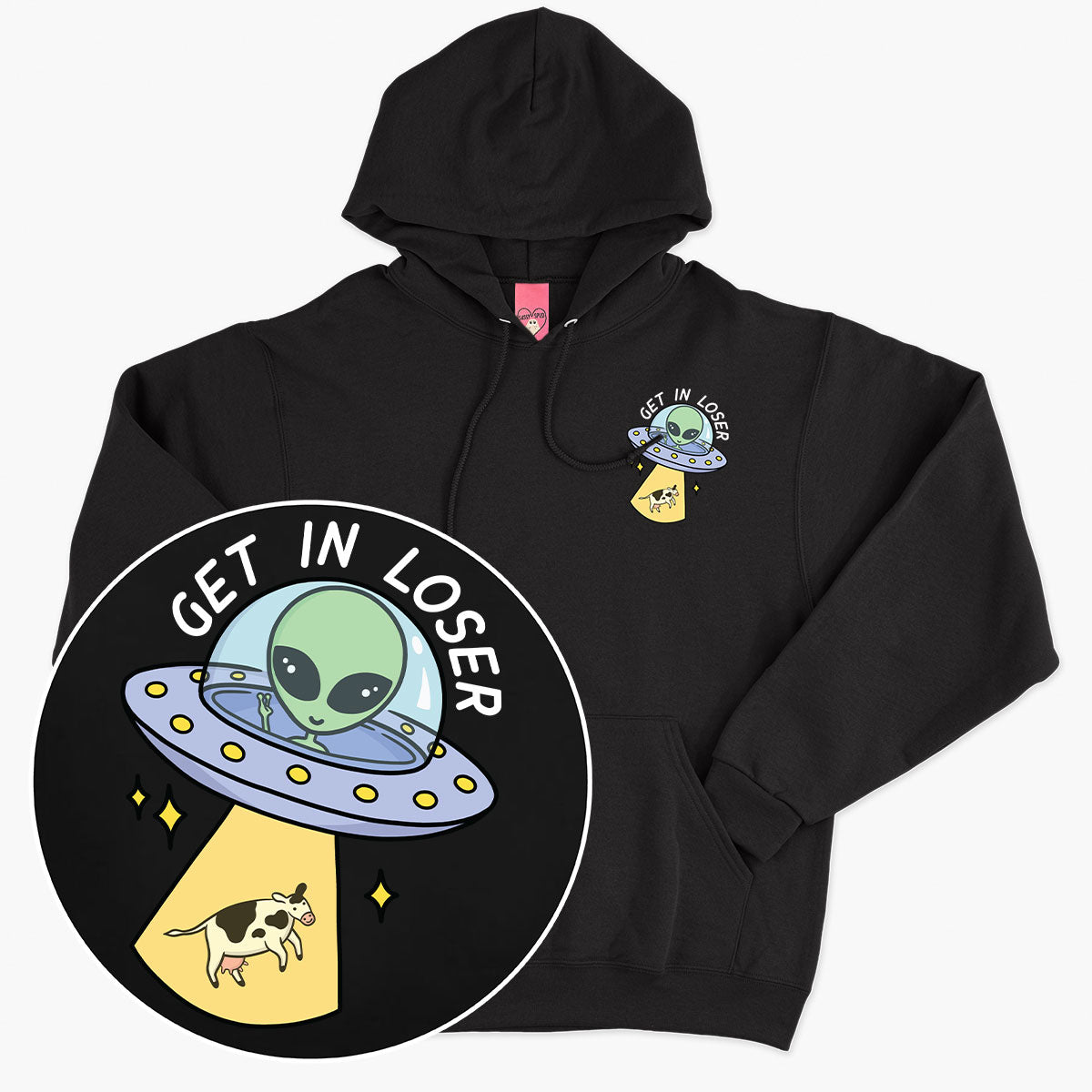 Get In Loser Hoodie (Unisex)-Printed Clothing, Printed Hoodie, JH001-Sassy Spud