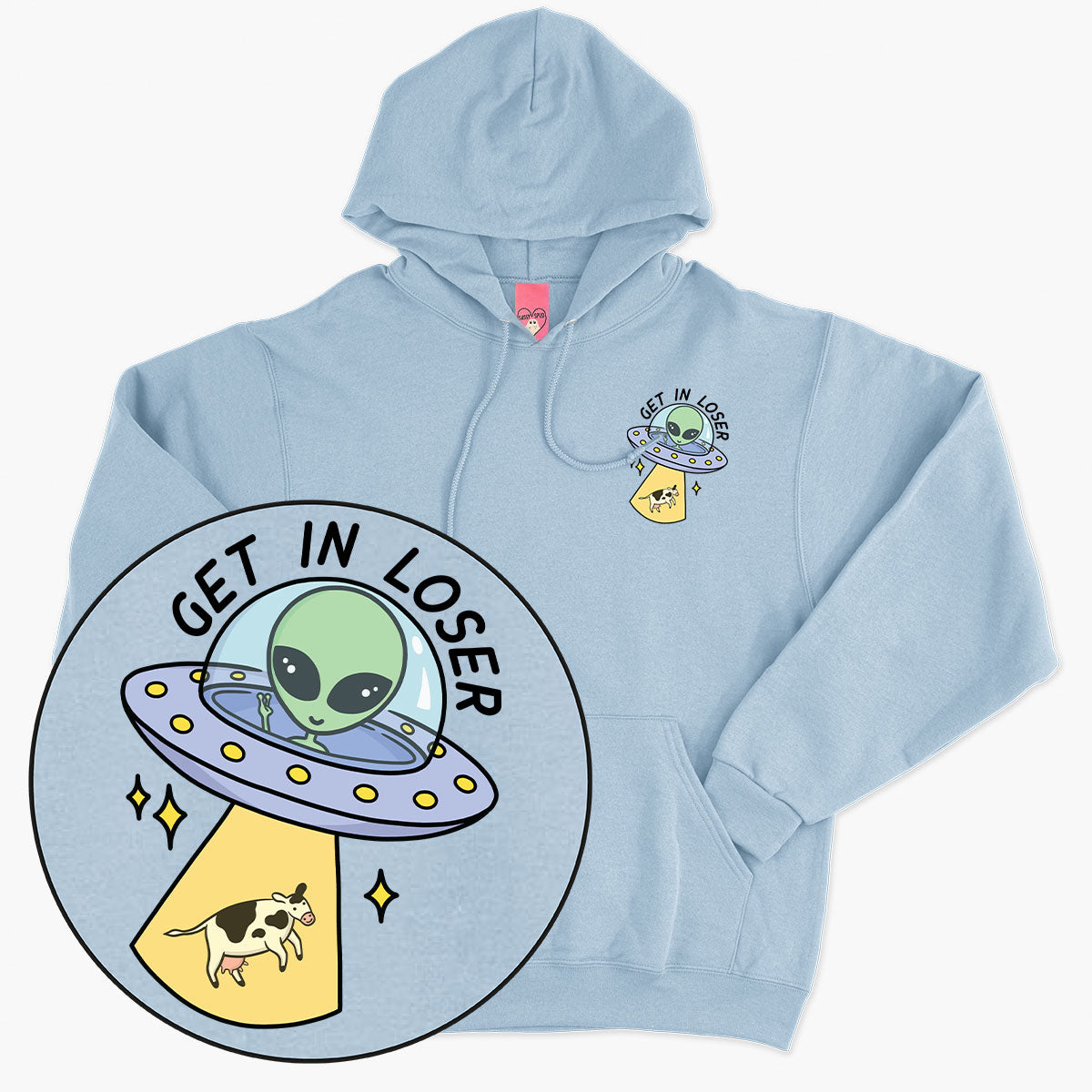 Get In Loser Hoodie (Unisex)-Printed Clothing, Printed Hoodie, JH001-Sassy Spud