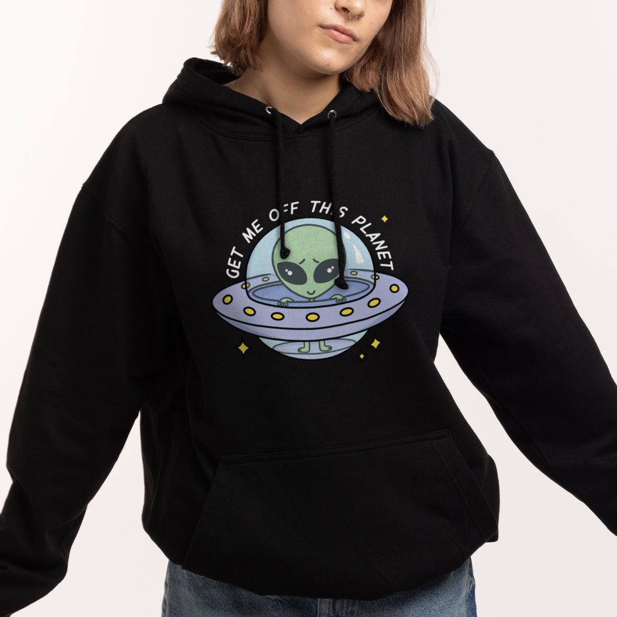 Get Me Off This Planet Hoodie (Unisex)-Printed Clothing, Printed Hoodie, JH001-Sassy Spud