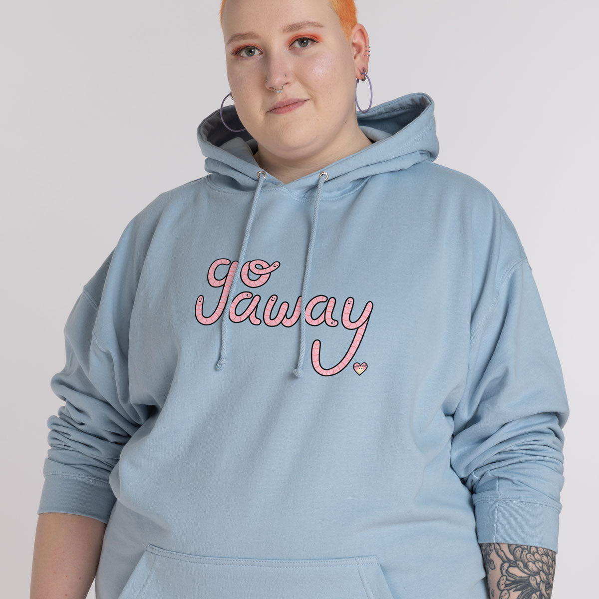 Go Away Rude Worms Hoodie (Unisex)-Printed Clothing, Printed Hoodie, JH001-Sassy Spud