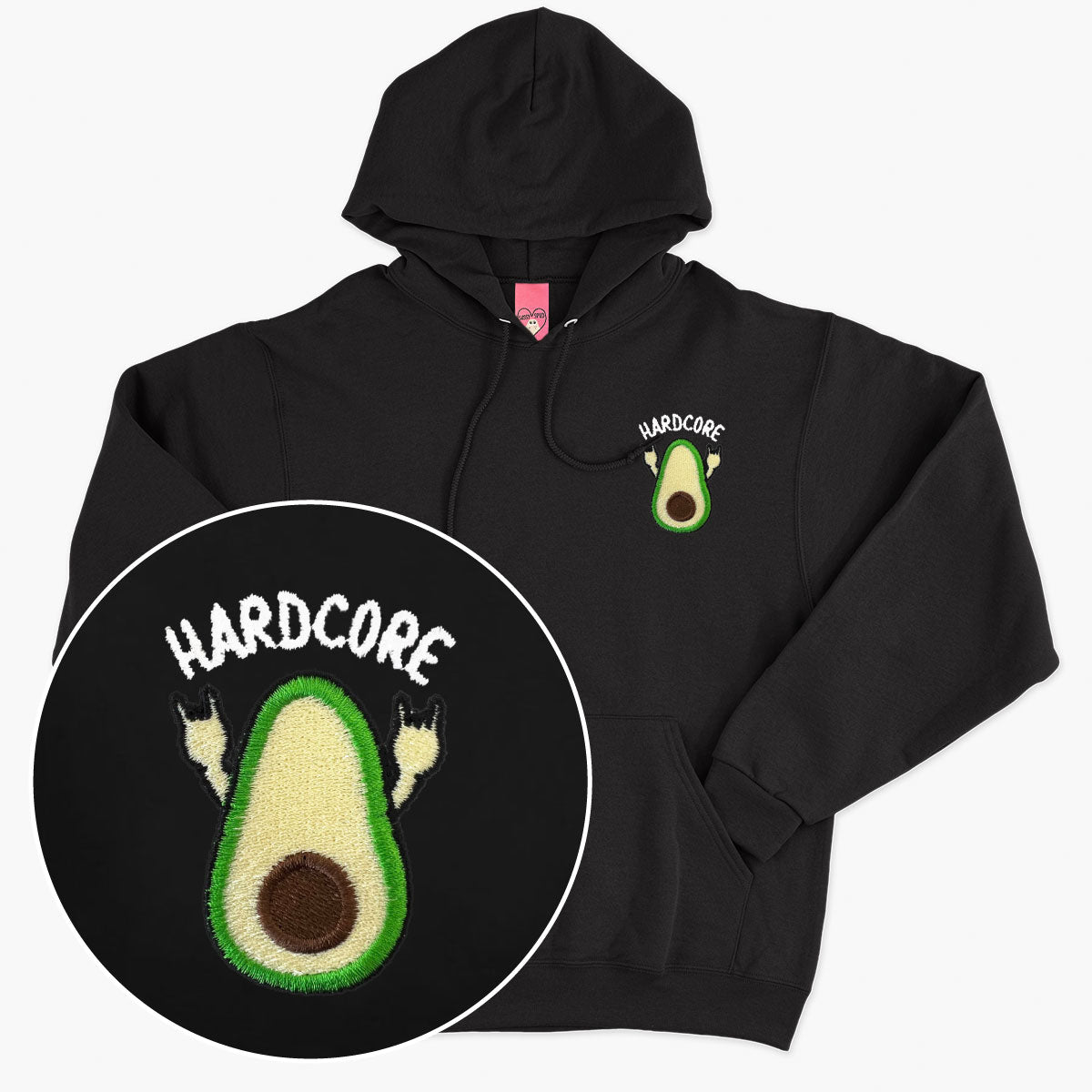 Hardcore Embroidered Hoodie (Unisex)-Embroidered Clothing, Embroidered Hoodie, JH001-Sassy Spud