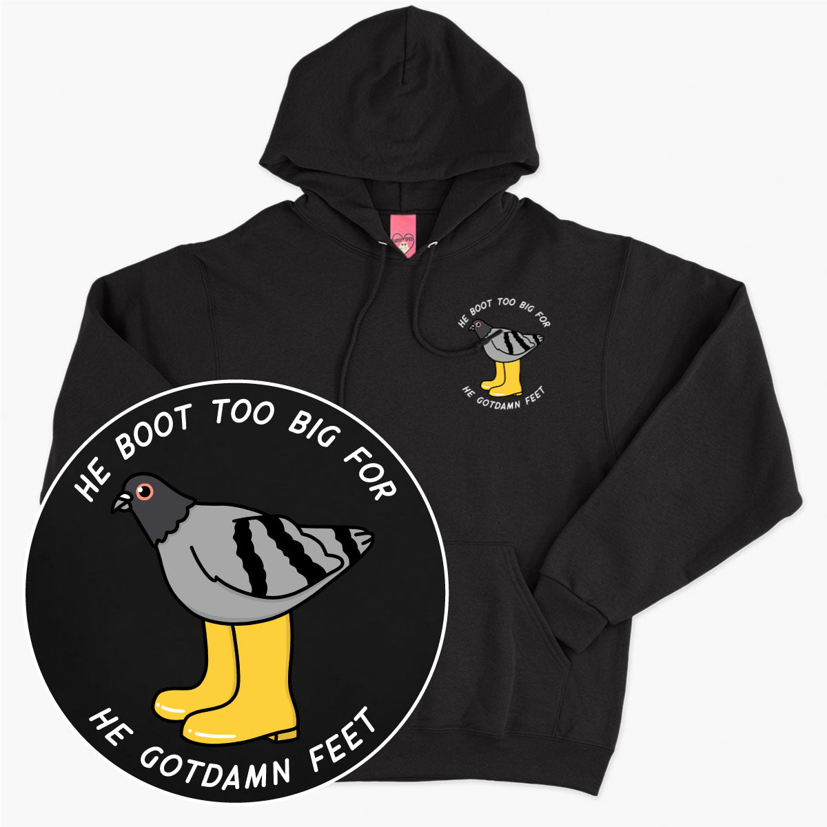 He Boot Too Big Hoodie (Unisex)-Printed Clothing, Printed Hoodie, JH001-Sassy Spud