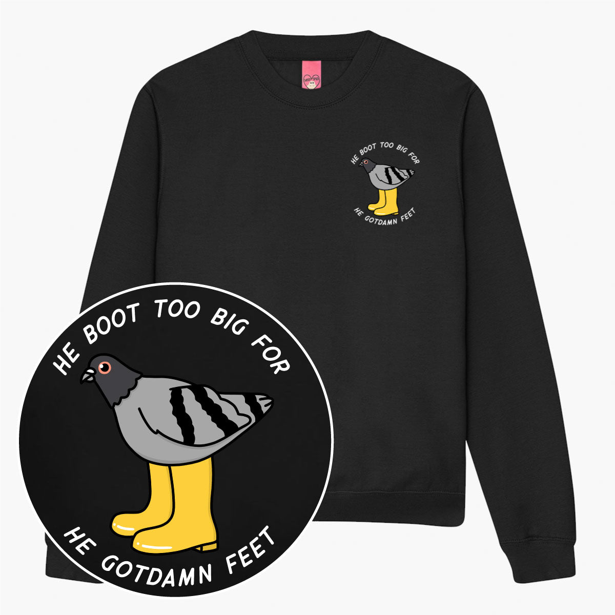 He Boot Too Big Sweatshirt (Unisex)-Printed Clothing, Printed Sweatshirt, JH030-Sassy Spud