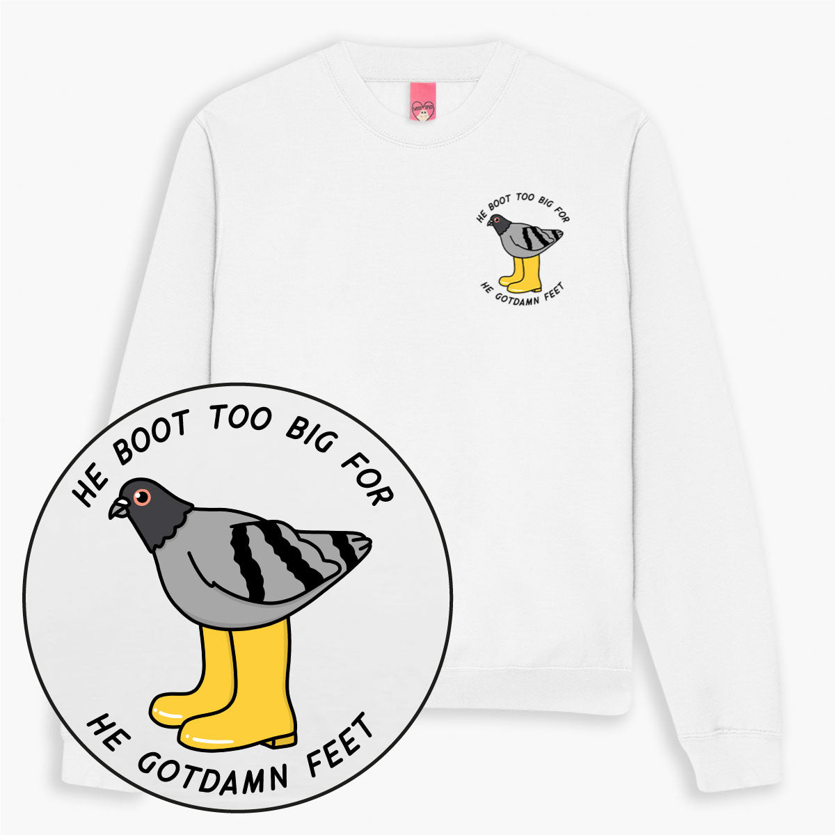 He Boot Too Big Sweatshirt (Unisex)-Printed Clothing, Printed Sweatshirt, JH030-Sassy Spud