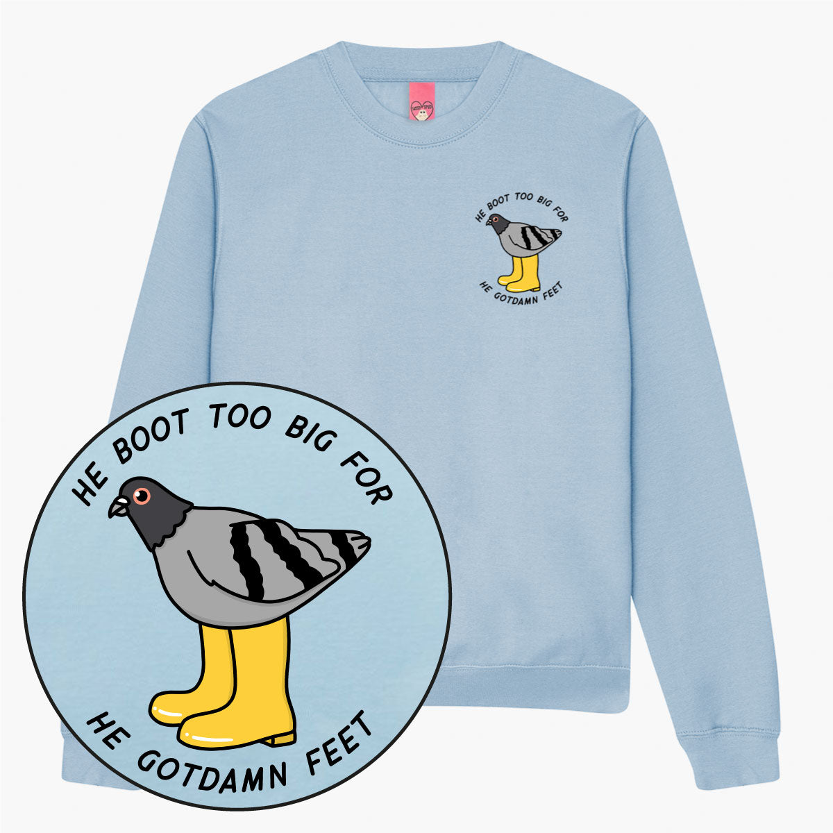 He Boot Too Big Sweatshirt (Unisex)-Printed Clothing, Printed Sweatshirt, JH030-Sassy Spud
