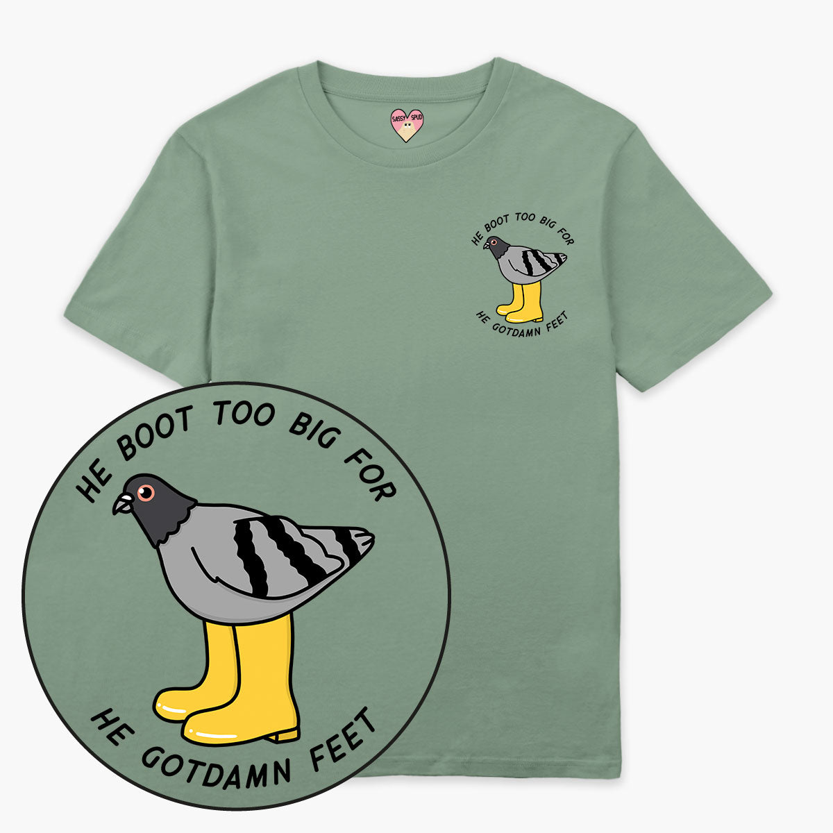 He Boot Too Big T-Shirt (Unisex)-Printed Clothing, Printed T Shirt, EP01-Sassy Spud
