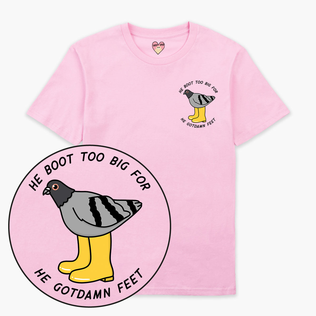 He Boot Too Big T-Shirt (Unisex)-Printed Clothing, Printed T Shirt, EP01-Sassy Spud