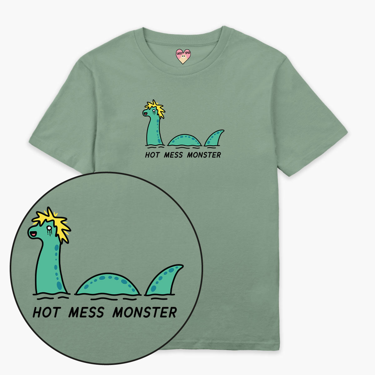 Hot Mess Monster T-Shirt (Unisex)-Printed Clothing, Printed T Shirt, EP01-Sassy Spud