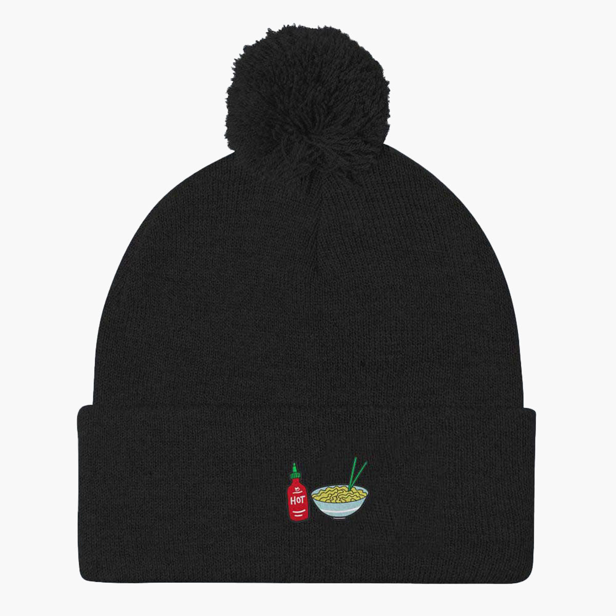 Hot Noodles Embroidered Beanie-Embroidered Clothing, Embroidered Beanie, BB426-Sassy Spud