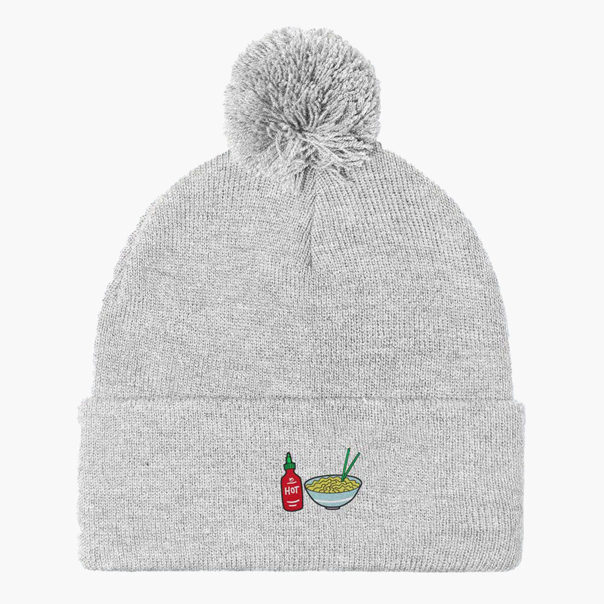 Hot Noodles Embroidered Beanie-Embroidered Clothing, Embroidered Beanie, BB426-Sassy Spud