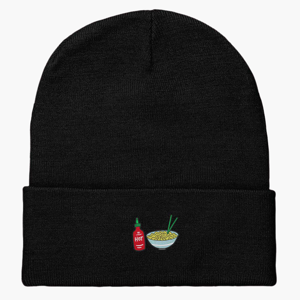 Hot Noodles Embroidered Beanie-Embroidered Clothing, Embroidered Beanie, BB45-Sassy Spud