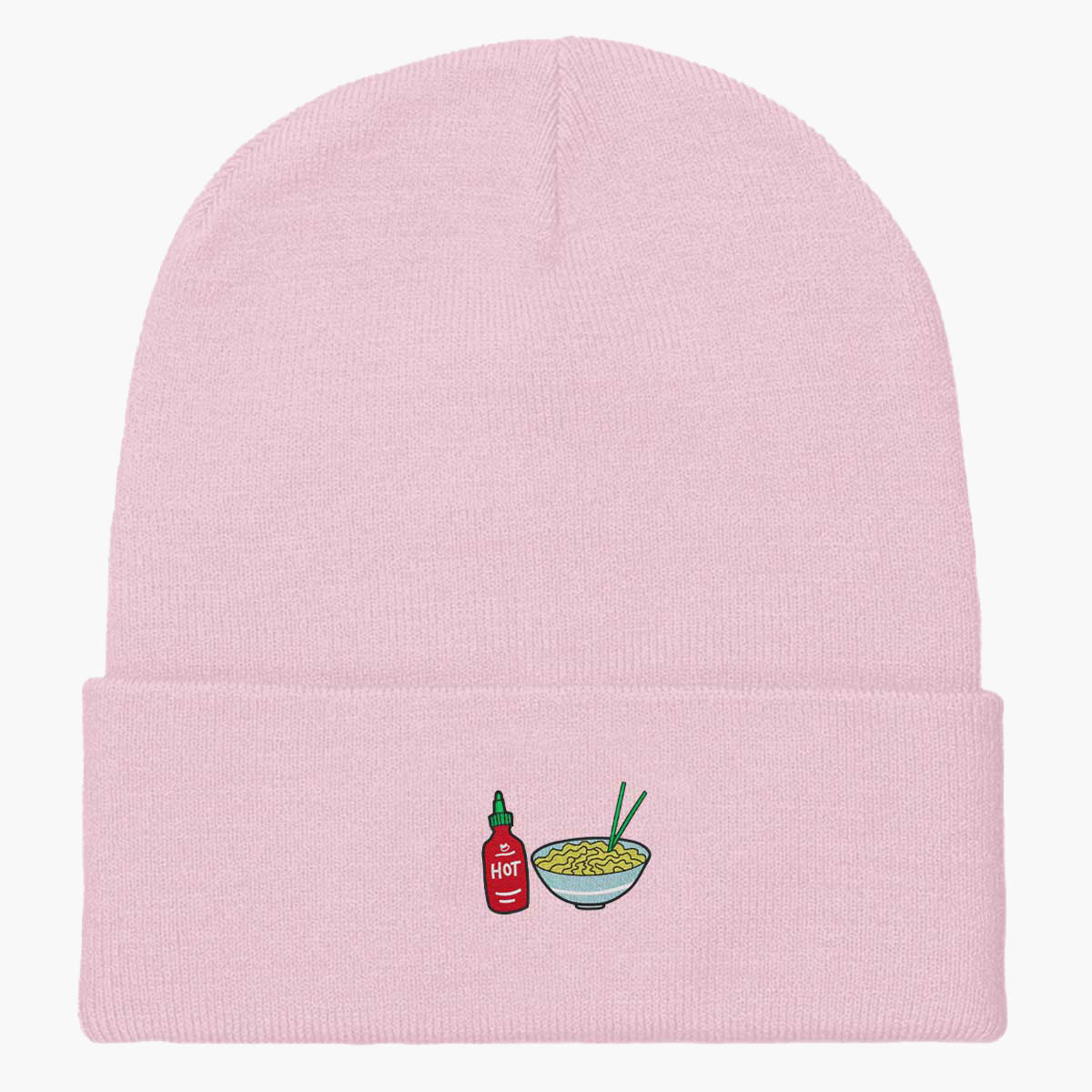 Hot Noodles Embroidered Beanie-Embroidered Clothing, Embroidered Beanie, BB45-Sassy Spud