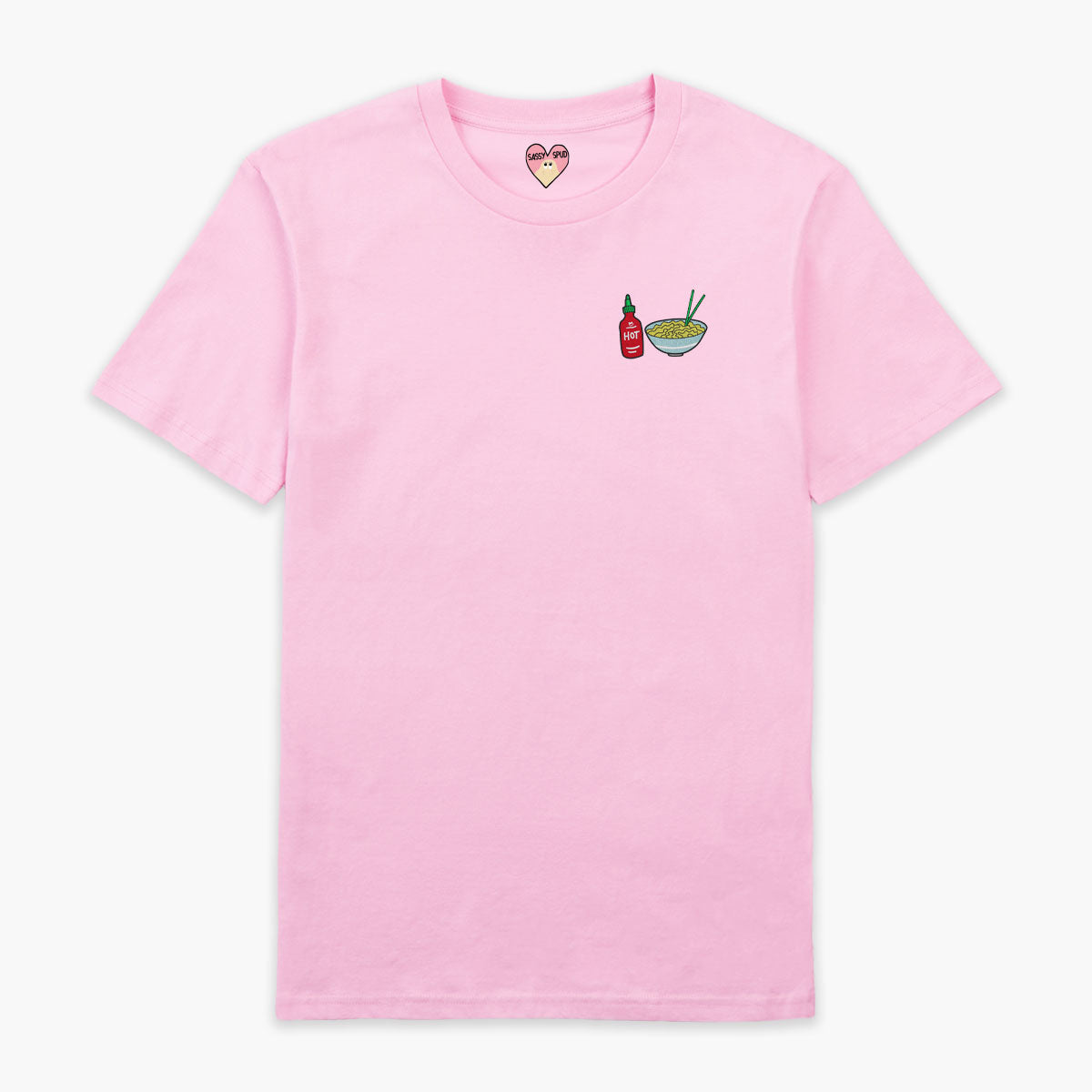 Hot Noodles Embroidered T-Shirt (Unisex)-Embroidered Clothing, Embroidered T Shirt, EP01-Sassy Spud