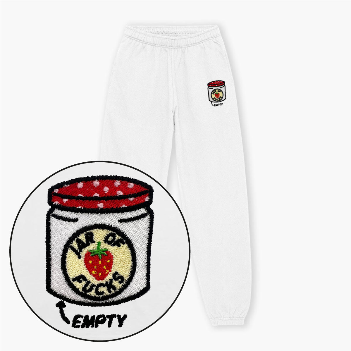 Jam Jar Embroidered Joggers (Unisex)-Embroidered Clothing, Embroidered Joggers, JH072-Sassy Spud