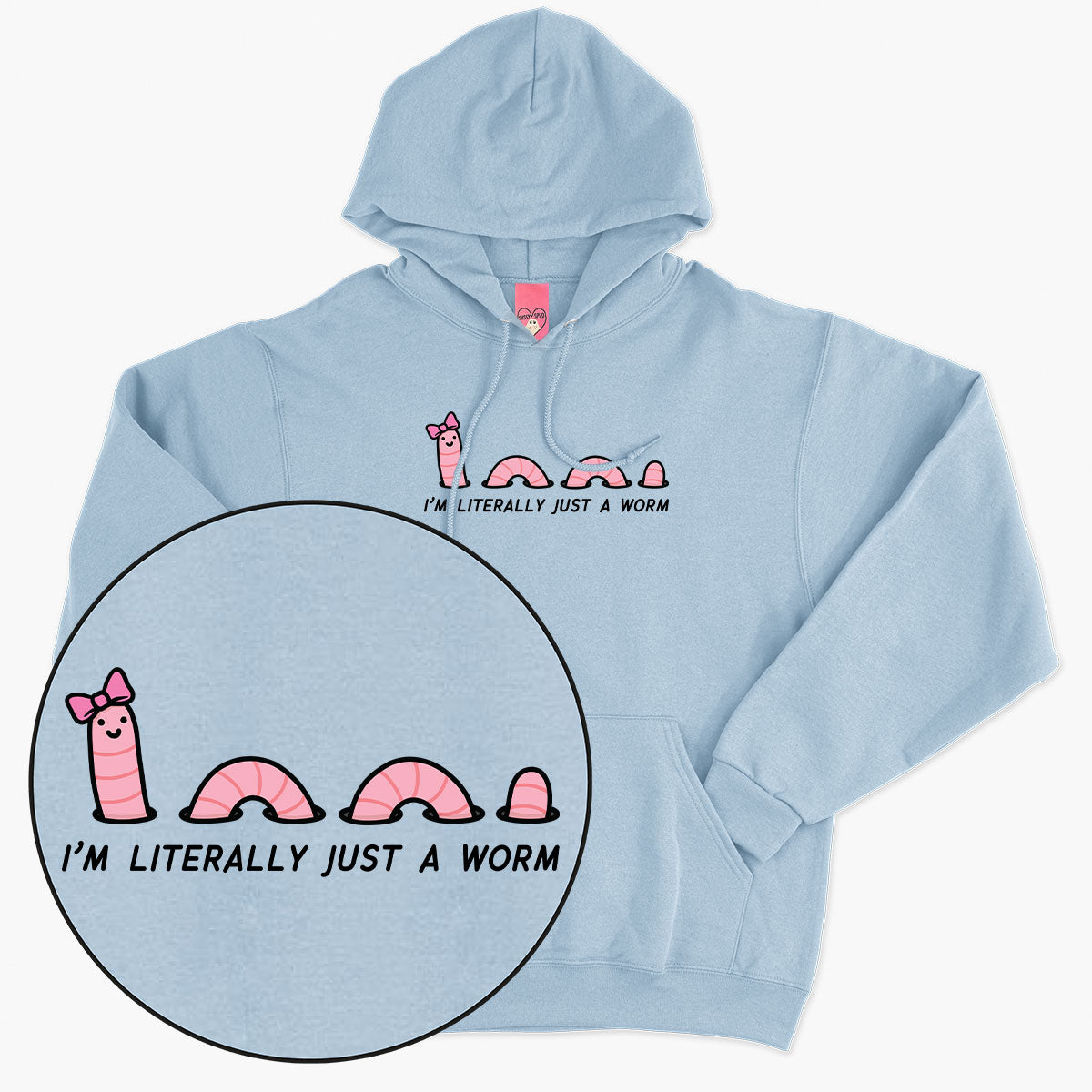 Just A Worm Hoodie (Unisex)-Printed Clothing, Printed Hoodie, JH001-Sassy Spud