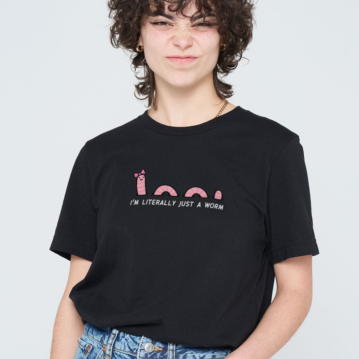 Just A Worm T-Shirt (Unisex)-Printed Clothing, Printed T Shirt, EP01-Sassy Spud