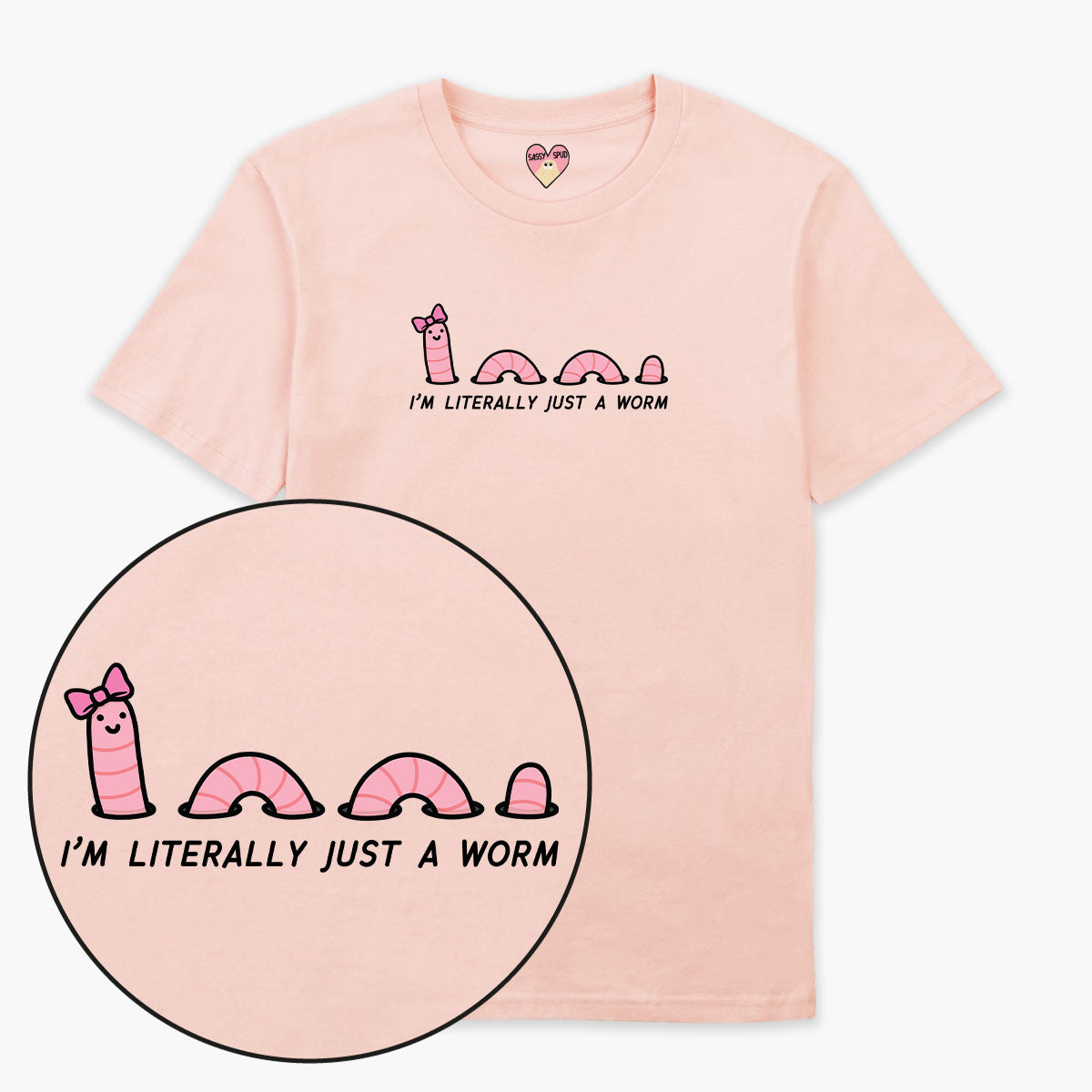 Just A Worm T-Shirt (Unisex)-Printed Clothing, Printed T Shirt, EP01-Sassy Spud